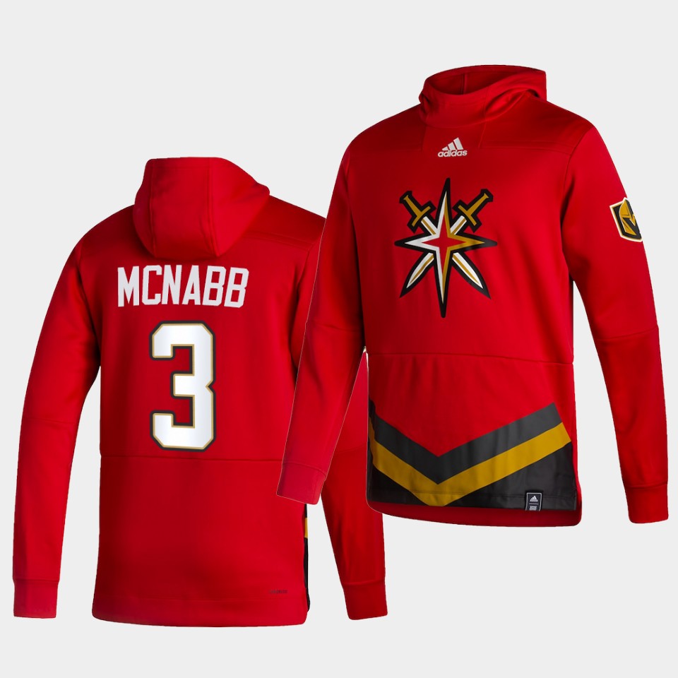 Men Vegas Golden Knights #3 Mcnabb Red NHL 2021 Adidas Pullover Hoodie Jersey->customized nhl jersey->Custom Jersey